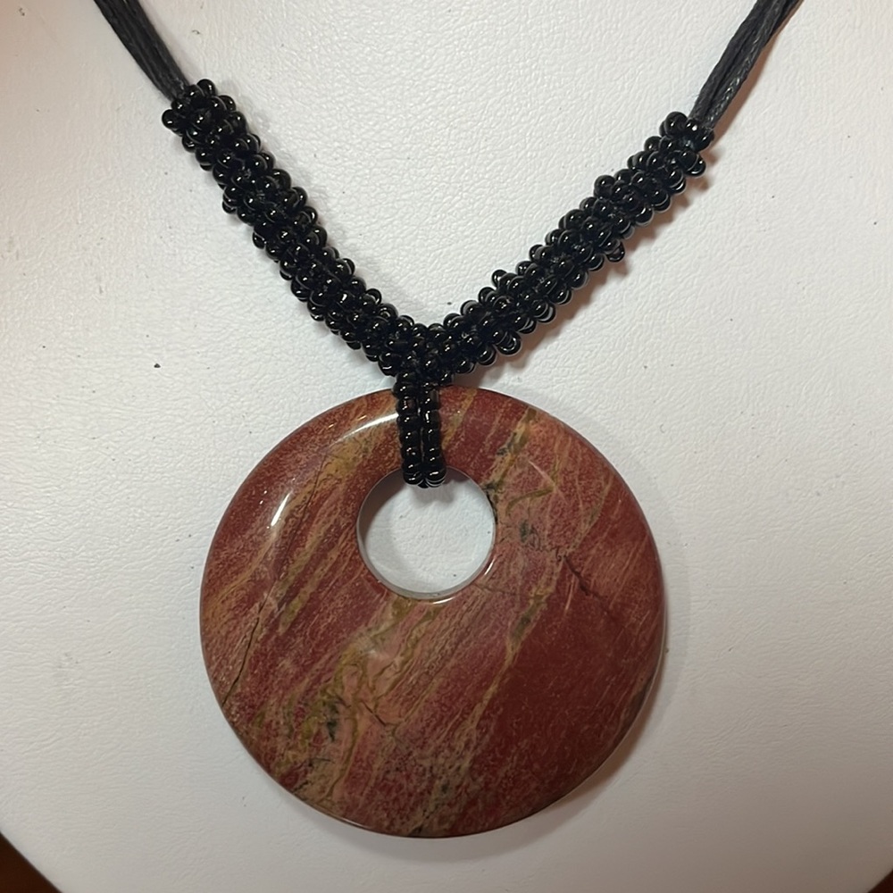 Round Cherry Creek Jasper pendant